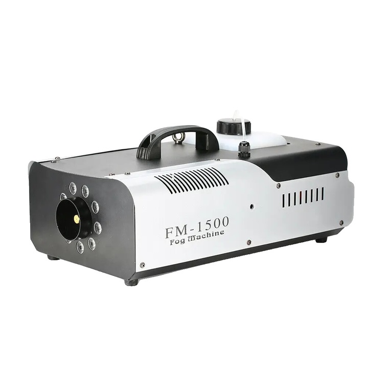 Masina de fum, 1500W, control de la distanta, alb, capacitate rezervor 2L