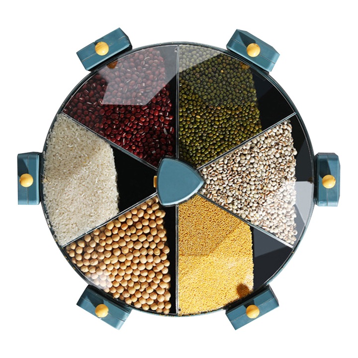 Jormftte élelmiszertartó doboz, falra szerelhető, forgatható kialakítás, elválasztott, többszínű, 30x15x20cm