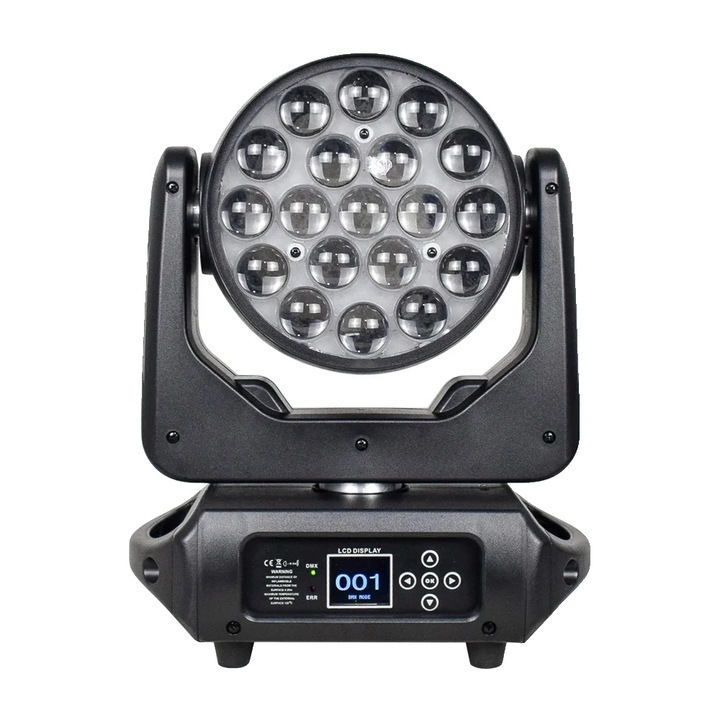 Lumina mobila LED, 19X15W RGBW, 250W, unghi de fascicul 10-60°