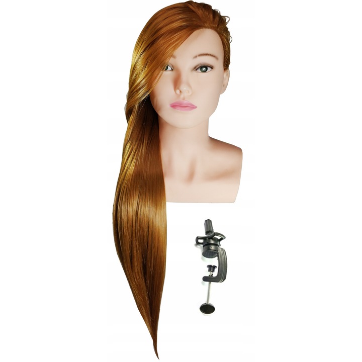 Глава-манекен за прическа Calissimo 70см синтетичен косъм с опора