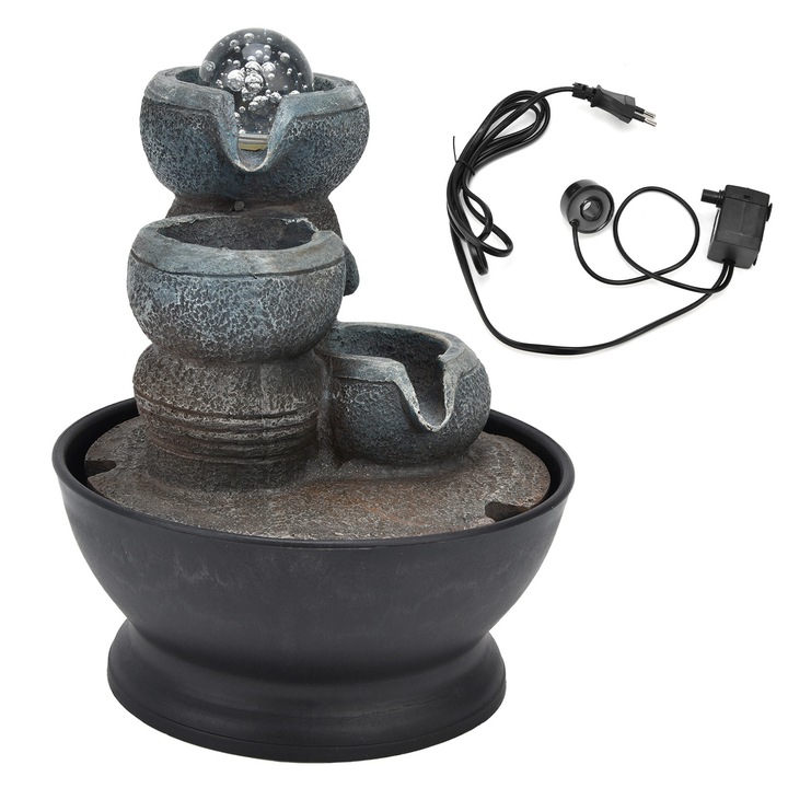 Декоративен настолен LED фонтан TNEAYWHE, многоцветен, за офис или дом, 220-240V