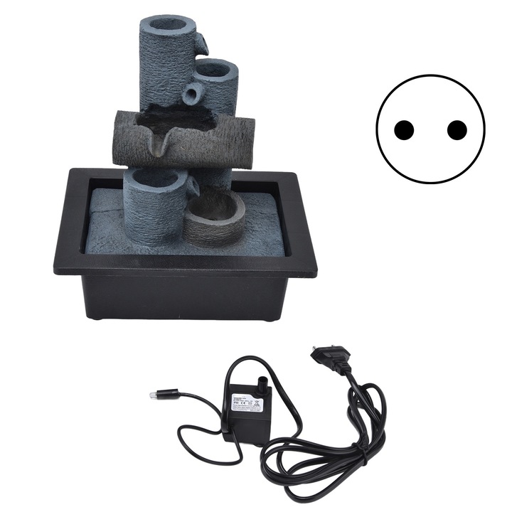 Вътрешен фонтан със светодиоди, TNEAYWHE, дизайн с камък, 220-240V, за декорация на офис или дом