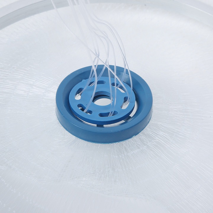 Преносима рибарска мрежа, longziming, 2.4 м, 1 см мрежа, лека, изработена от алуминиева сплав