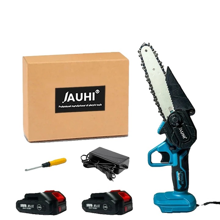 Láncfűrész, 6 hüvelykes, 2 elem 188VF, 18V, 380x110x105mm, 2,01kg