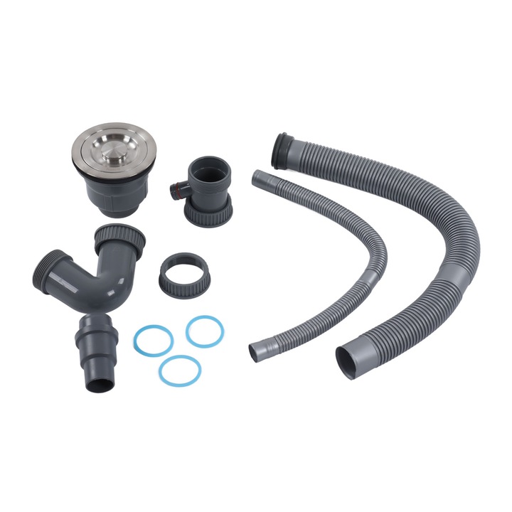 Mosogató lefolyó készlet, hosszú cipzáras, PVC, 50mm, 843g