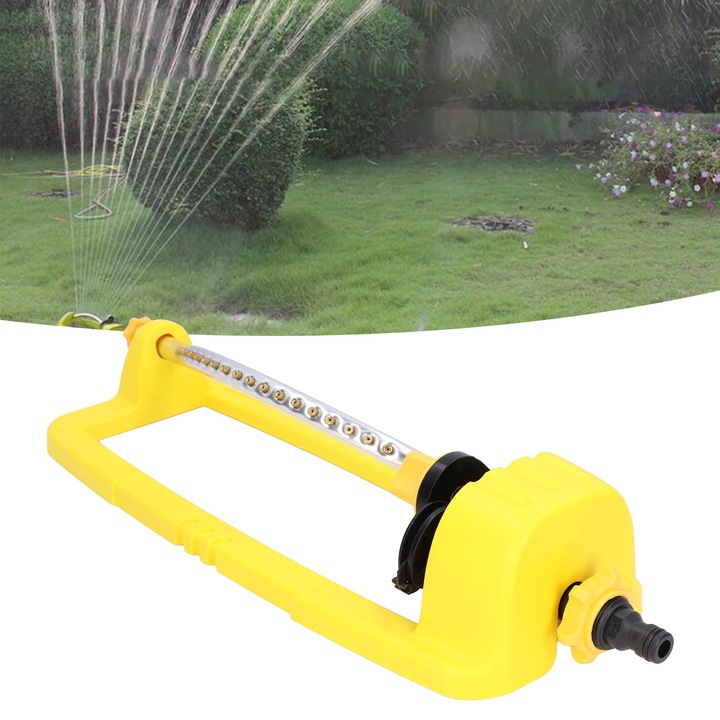 Jormftte oszcilláló szórófej, 18 fúvóka, öntözési távolság 8-15m, méretek 43x15.5x9cm