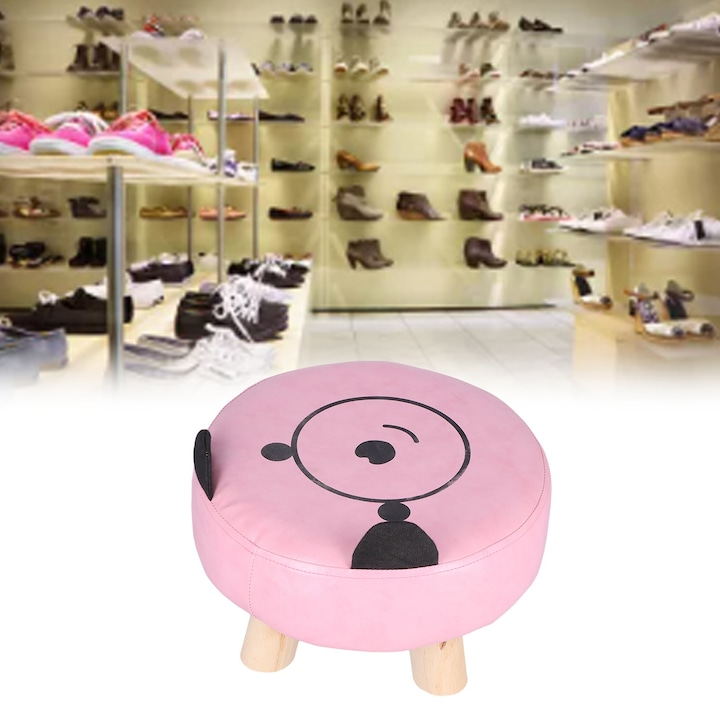 Jormftte gyermek zsámoly, fából és PU bőrből, 31.5x17.5cm, kompakt design