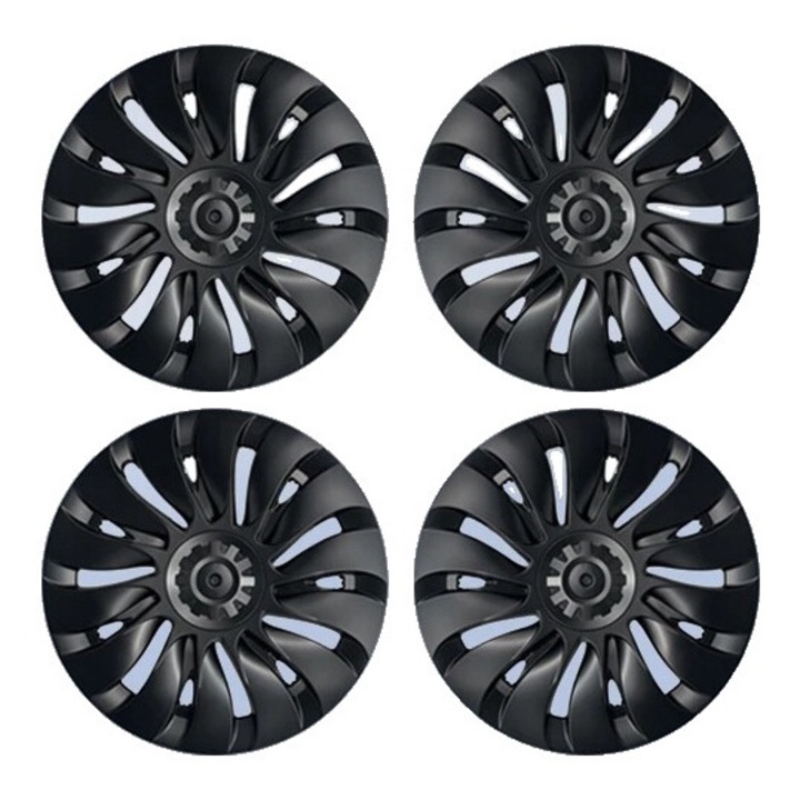 Capace roti set pentru Tesla Model Y, 19 inch, material ABS, negru mat