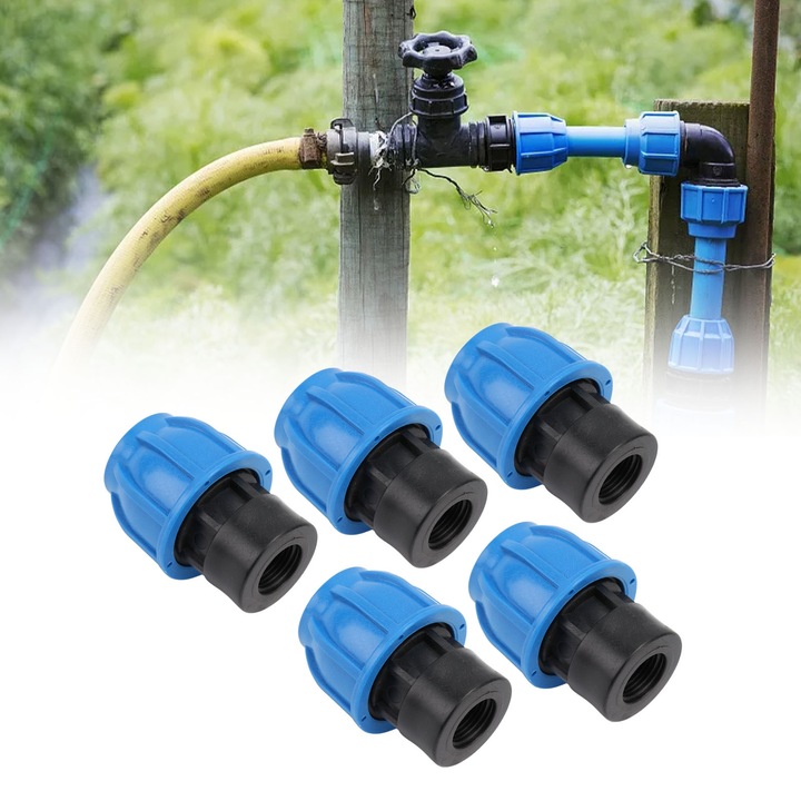 Jormftte 5 db-os szaniter szerelvénykészlet, gyorscsatlakozó, belső menetes, 25xG1/2, vízvezetékekhez