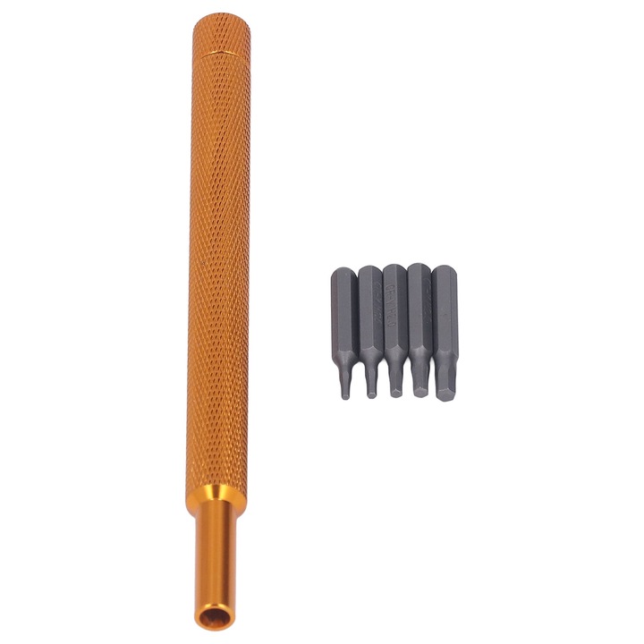 Jormftte imbus csavarhúzó készlet, 5 bit, alumínium, 13,3 cm, hordozható