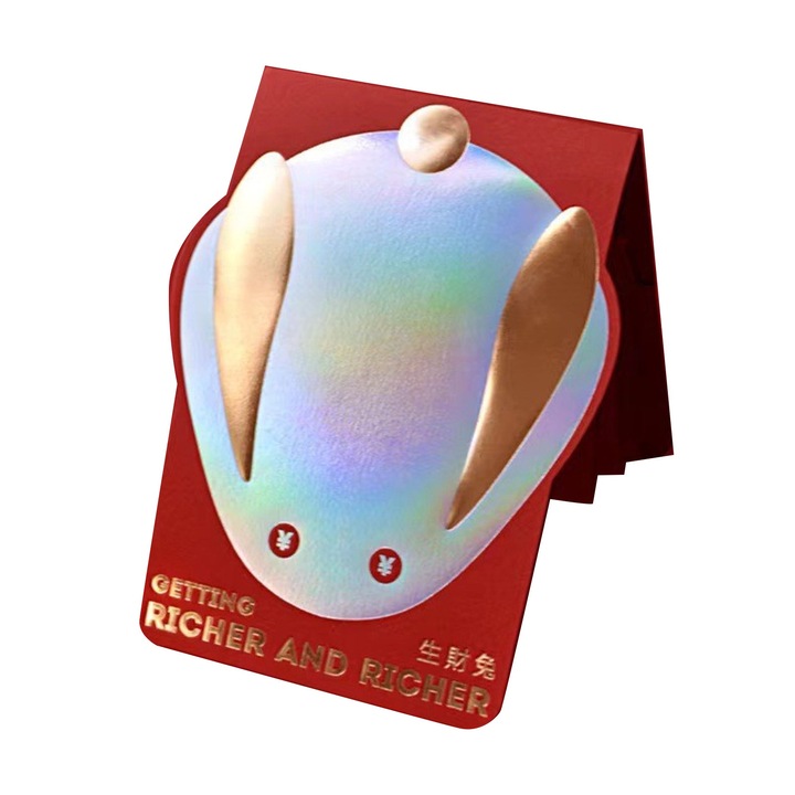 Kínai piros borítékok, Jormftte, nyúl design, környezetbarát papír, szett a 2023-as Tavaszi Fesztiválra