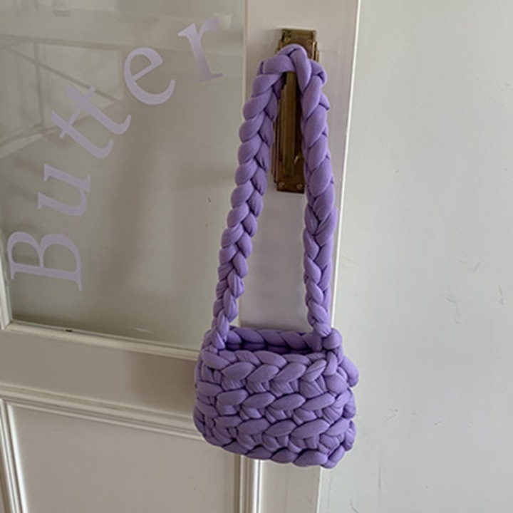 Gyapjú táska Gyapjú válltáska, aranyos, kifinomult, kézzel szőtt, finoman kidolgozott, mindennapi életre Lila