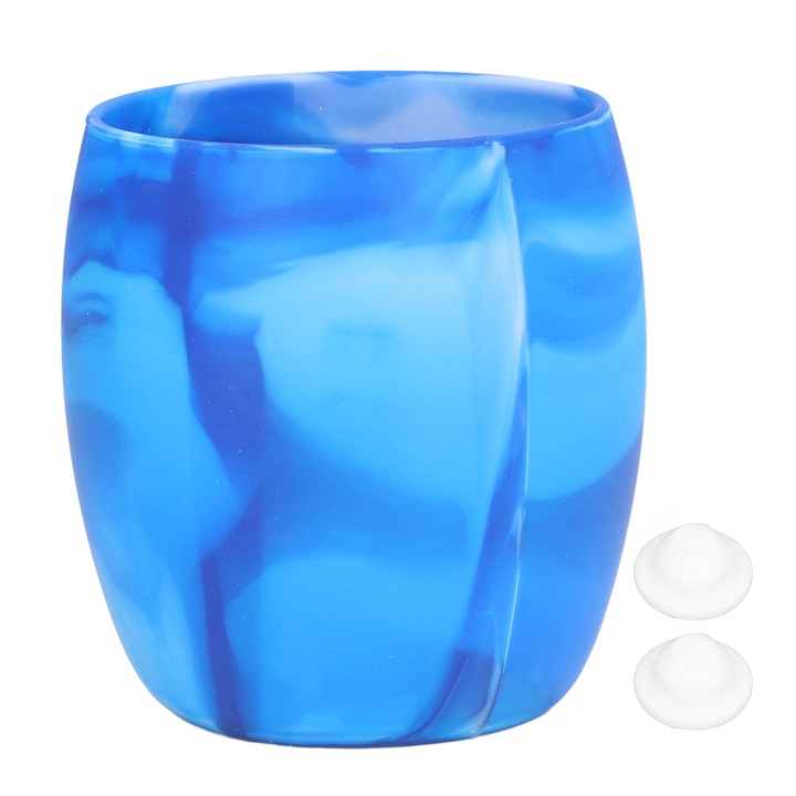 Jormftte hűtőpohár, szilikon, gyors hűtés, kék/fehér