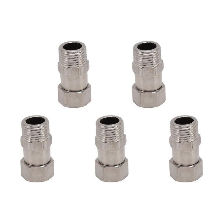 Csőszerelvények, Jormftte, G1/2 menetes adapter, 5 darabos készlet, rozsdamentes acél, víz- és gázalkalmazásokhoz