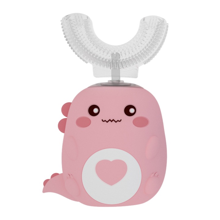 U alakú elektromos fogkefe gyerekeknek, 360°-os tisztítás, biztonságos anyag, 6-12 éves korig