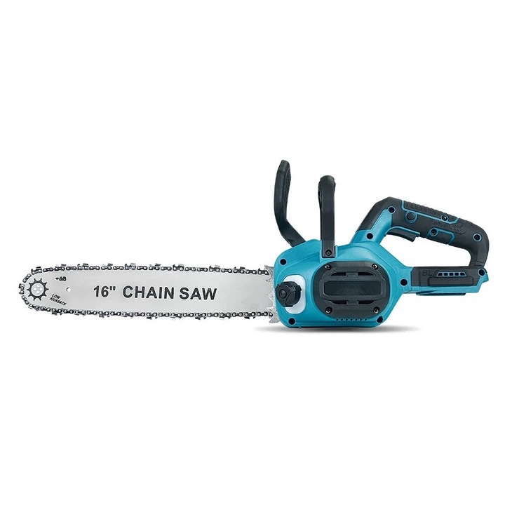 Láncfűrész, 16 hüvelykes, 6000 W-os kefe nélküli motor, 80 mm vágási szélesség, 20 V, műanyag doboz