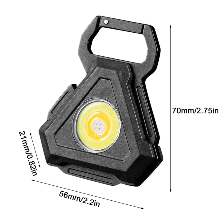 Преносим фенер Mmgoqqt, 7x5.6x2.1cm, 500L, 3 цвята, със сгъваема стойка и отварачка за бутилки