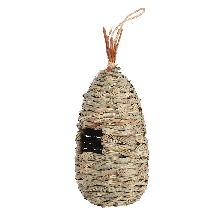 Jormftte, természetes hibiszkuszfűből készült madárfészek, rusztikus stílusú, tartós, légáteresztő, 30cm