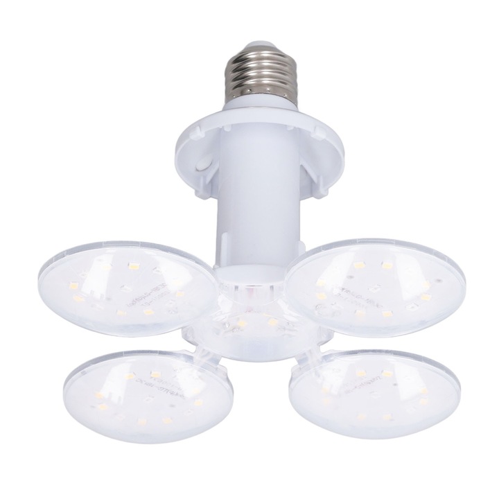 Lampa de crestere pentru plante E27, Jormftte, design pliabil, 4 frunze, aluminiu, 85V-275V