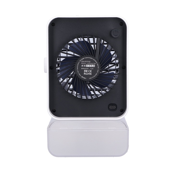Ventilator de racire Bizaical, 2 in 1, umidificare si pulverizare, RGB, 23x13x12cm