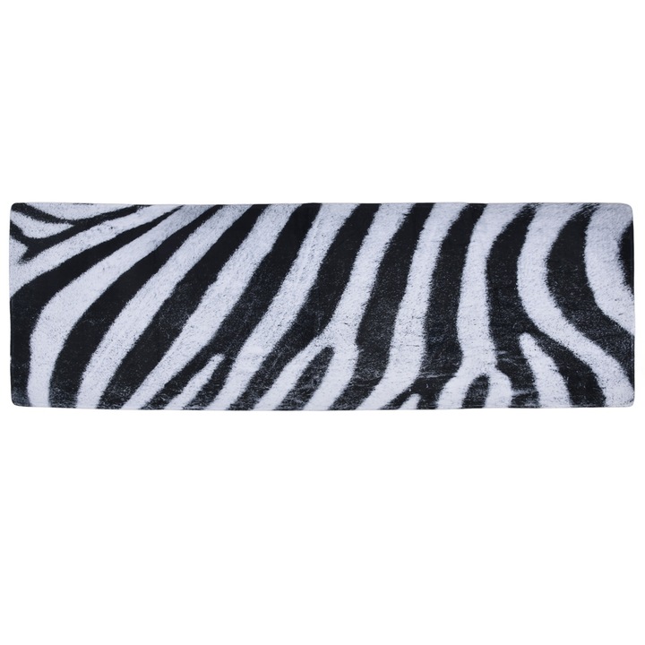 Килимче, Абсорбиращо, Черно и бяло, Неплъзгащо се, 180 х 60 см