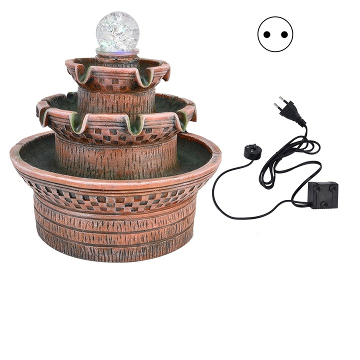 LED Фън Шуй Настолен Фонтан, TNEAYWHE, Орнаменти за Маса, Водна Декорация, 220V