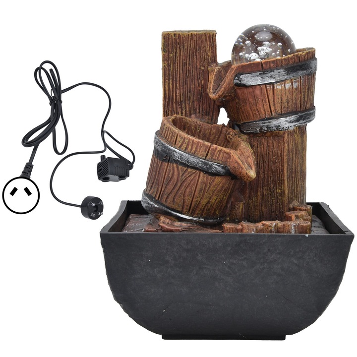 TNEAYWHE LED декоративен фонтан с кристална топка, жълта светлина, за офис или хол, AC220-240V