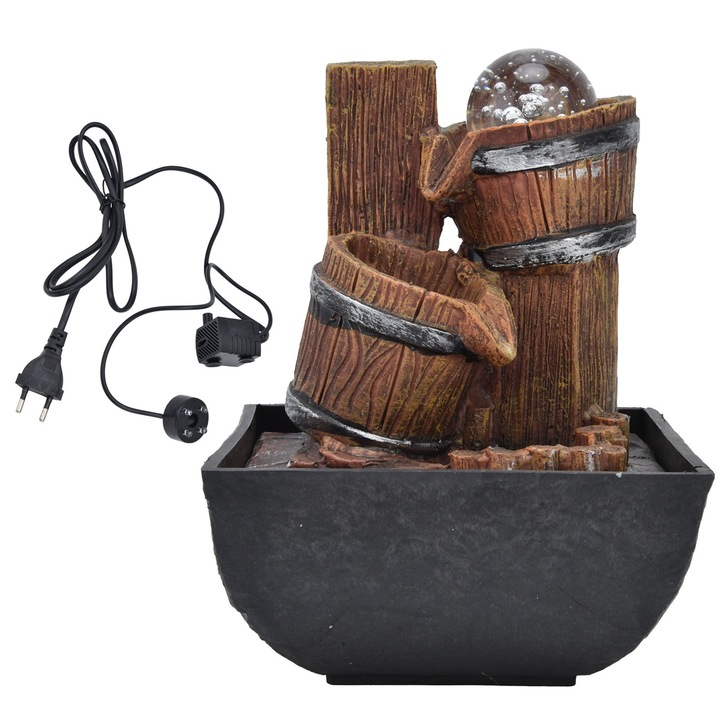 Декоративен LED фонтан TNEAYWHE с кристален глобус, цветно осветление, за офис или хол, EU щепсел, AC220-240V