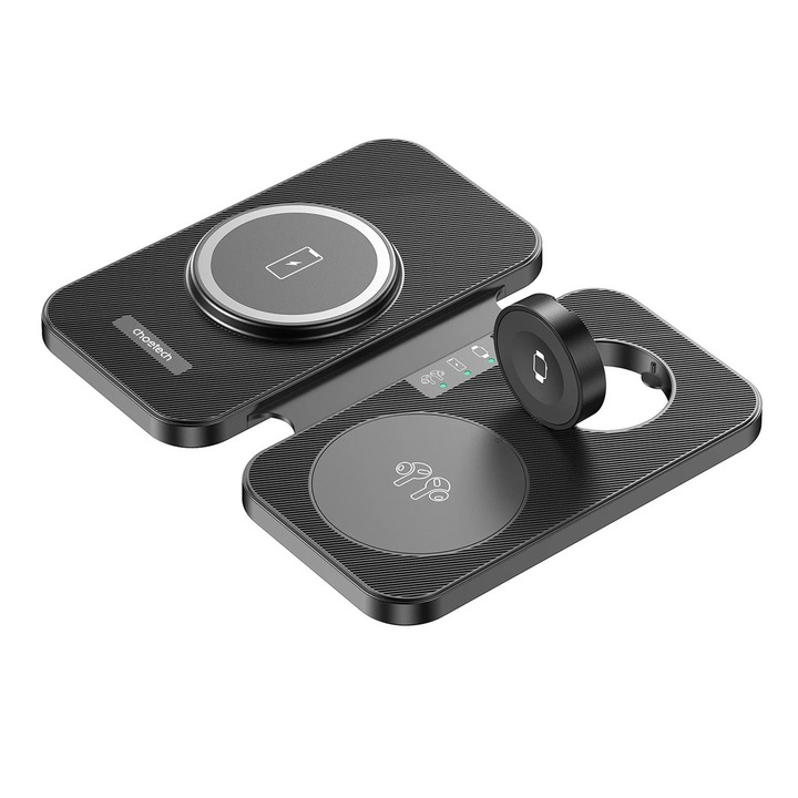 ChoeTech 3-in-1 MagSafe Wireless Charger Black (6932112105691)