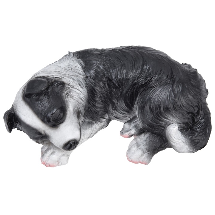 Ornament caine, AMRINUGL, figura caine adormit, 19cm, material rasina sintetica, decorare gradina