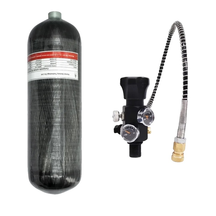 Cilindru TUXING din fibra de carbon, volum 6,8 l, presiune 300 BAR, 6,8 l cu supapa B