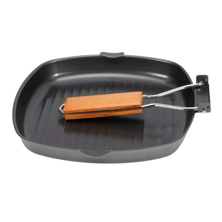 Rozsdamentes acél grillsütő serpenyő összecsukható grillezőlap