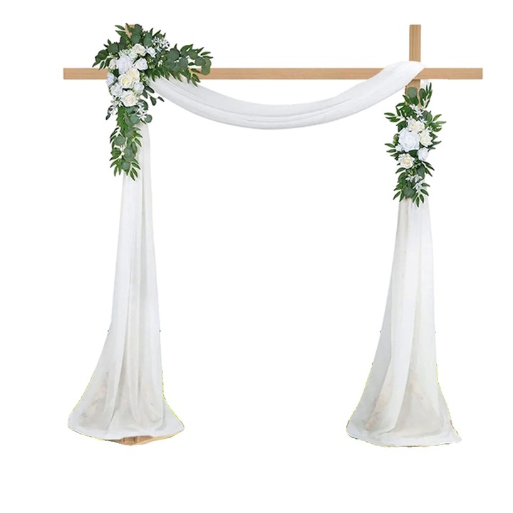 Stativ de fundal pentru nunta, lemn natural, dimensiune mare, asamblare usoara