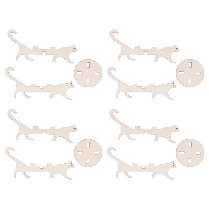 Jormftte, macska alakú, egyszerű design, kompozit fa, beltéri virágtartó állványkészlet