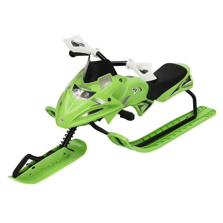 Sanie cu manevrabilitate, perna ajustabila, capacitate de incarcare 80kg, 124x51x43.5cm, verde/negru