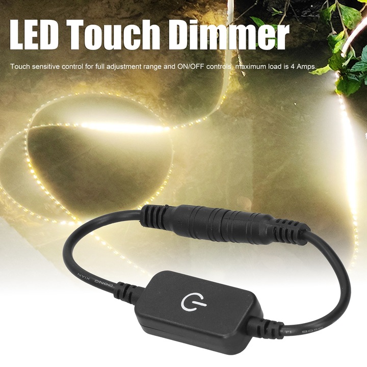 LED димер Jormftte с тъчскрийн, 12-24V, 4A, 48W/96W, за LED ленти, комплект от 2 броя