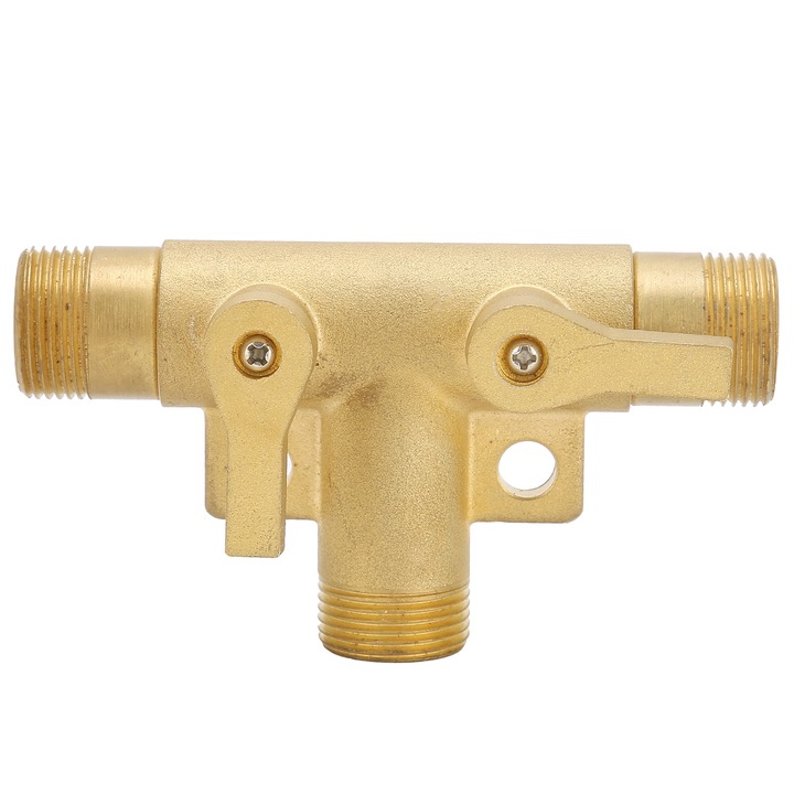Öntözés szerelvények, Jormftte, 3 utas golyóscsap, G1/2, sárgaréz, korrózióálló