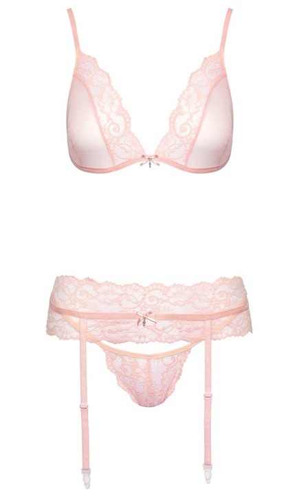 Set lenjerie sexy Kissable, Poliamida, Roz, L-XL INTL