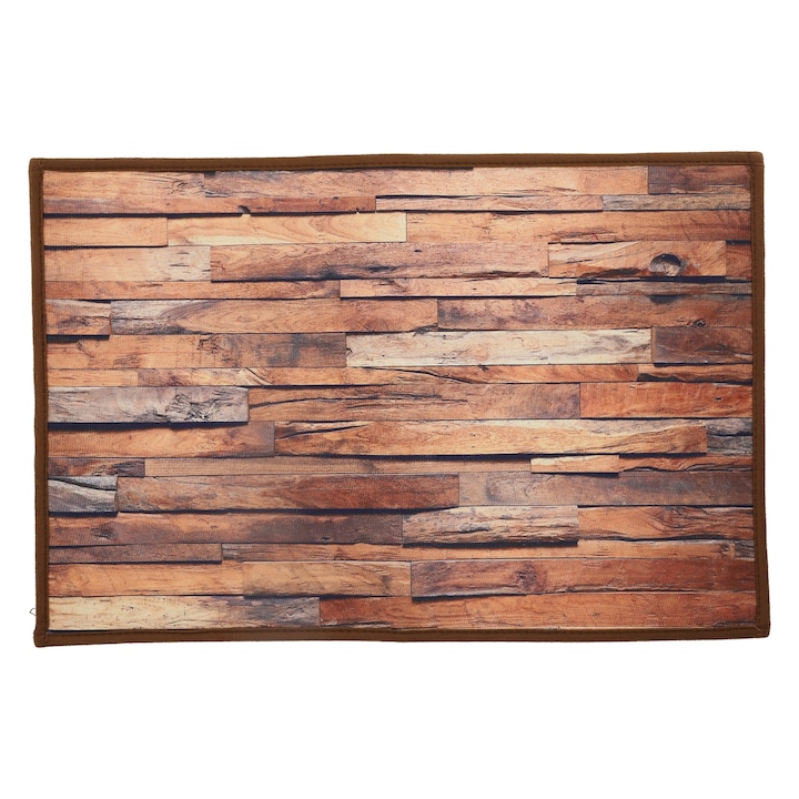 Mosható famintás szőnyeg, csúszásmentes, 60x40 cm, többszínű