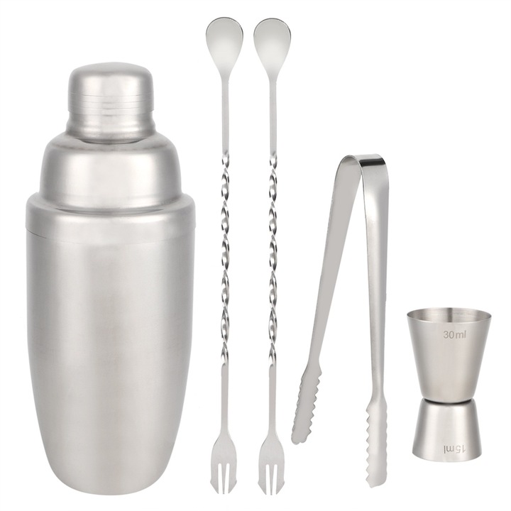 Jormftte rozsdamentes acél koktél shaker készlet jégfogóval, könnyen használható