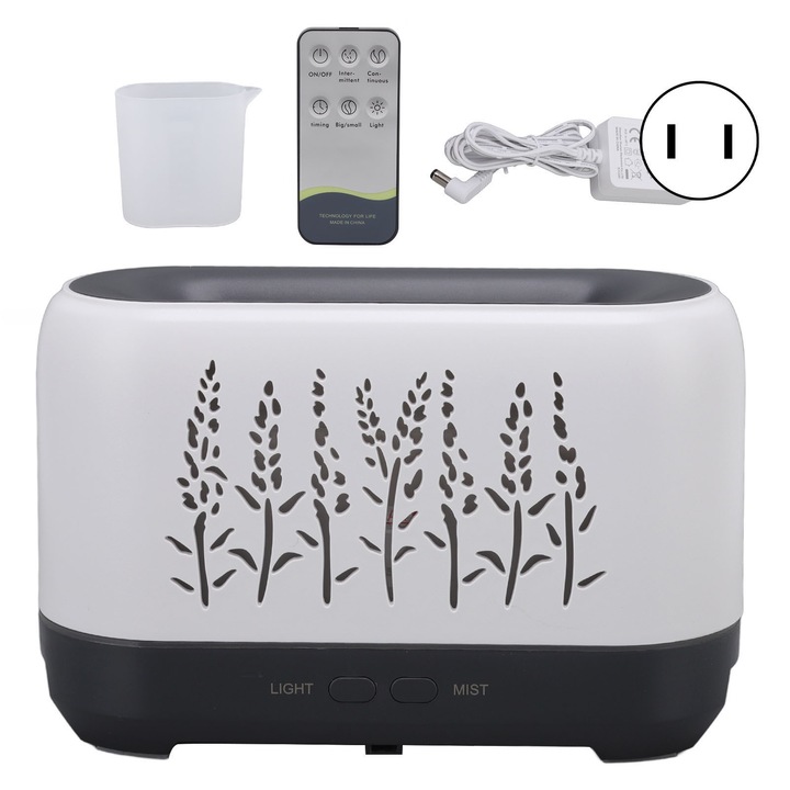 200 ml-es lángpárásító, szuper csendes illóolaj-diffúzor lángfénnyel otthoni irodába, 100-240 V-os amerikai csatlakozóval