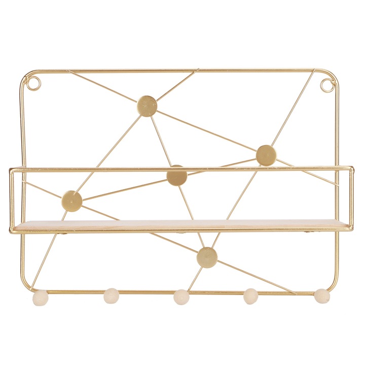 Jormftte kovácsoltvas tárolópolc, északi stílusú, klasszikus design, 30x45cm, nappaliba és fürdőszobába