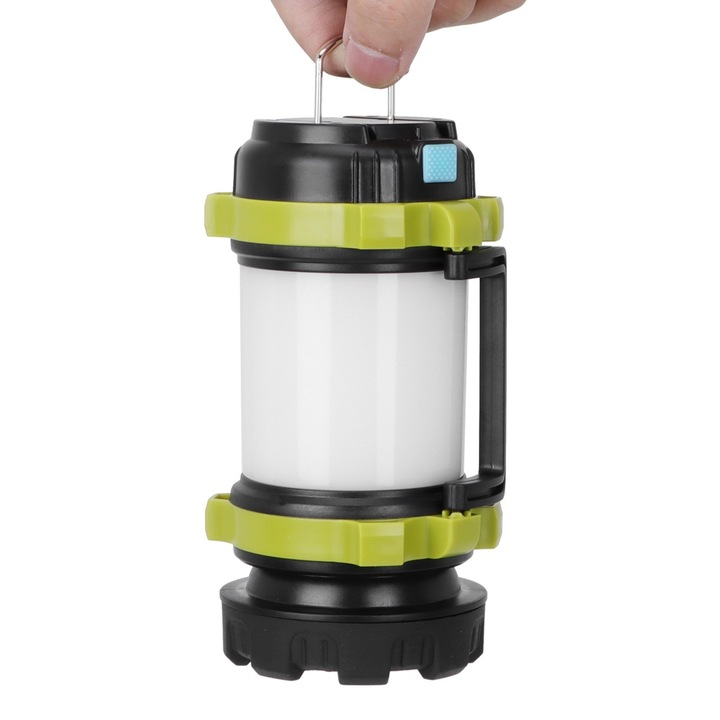 Jormftte hordozható LED lámpa, 3600mAh, IP68 vízálló, fehér és zöld, 417g