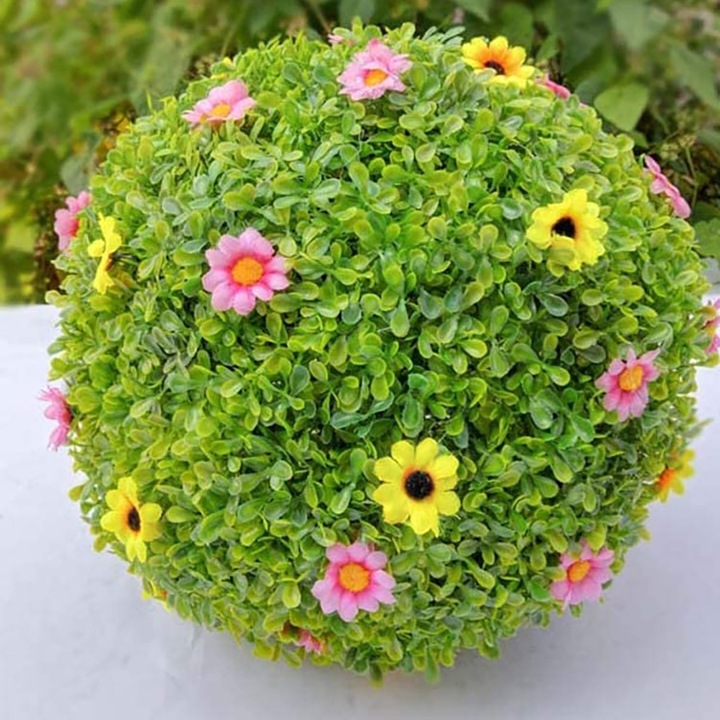 Jormftte műfű gömb, 5 méret, valósághű design, többszínű, 15x15cm - 40x40cm