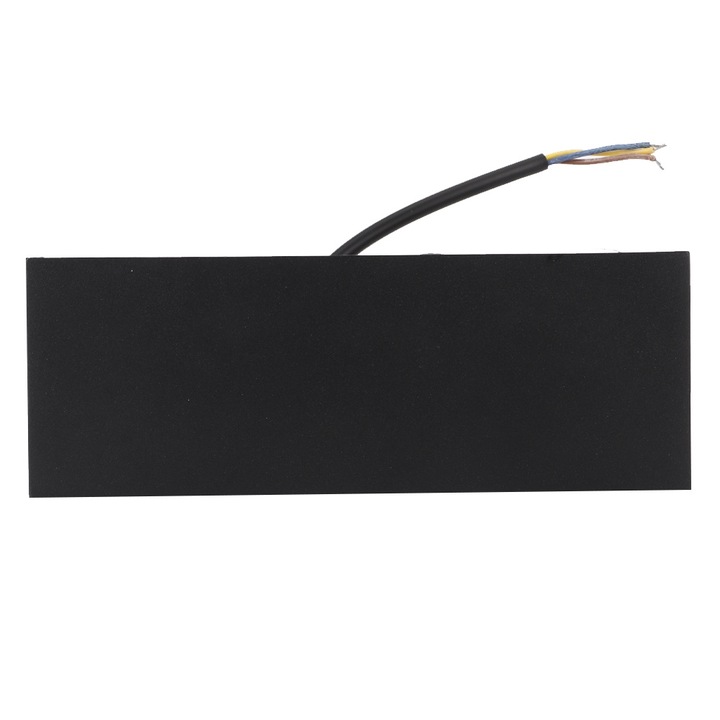 Jormftte téglalap alakú LED fali lámpa, 6W, meleg fény, fekete, 18x8.5x3cm