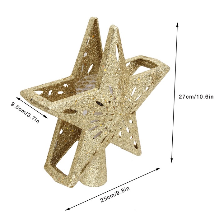 3D csillag projektor lámpa, Jormftte, hópelyhes hatás, ezüst, 25x9.5x27cm