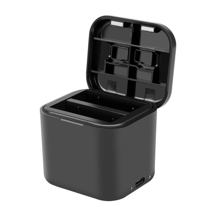 PULUZ Калъф за карта с памет Зарядно за Insta360 Ace Pro, двойно зареждане, 5,1x5,45x4,7 см