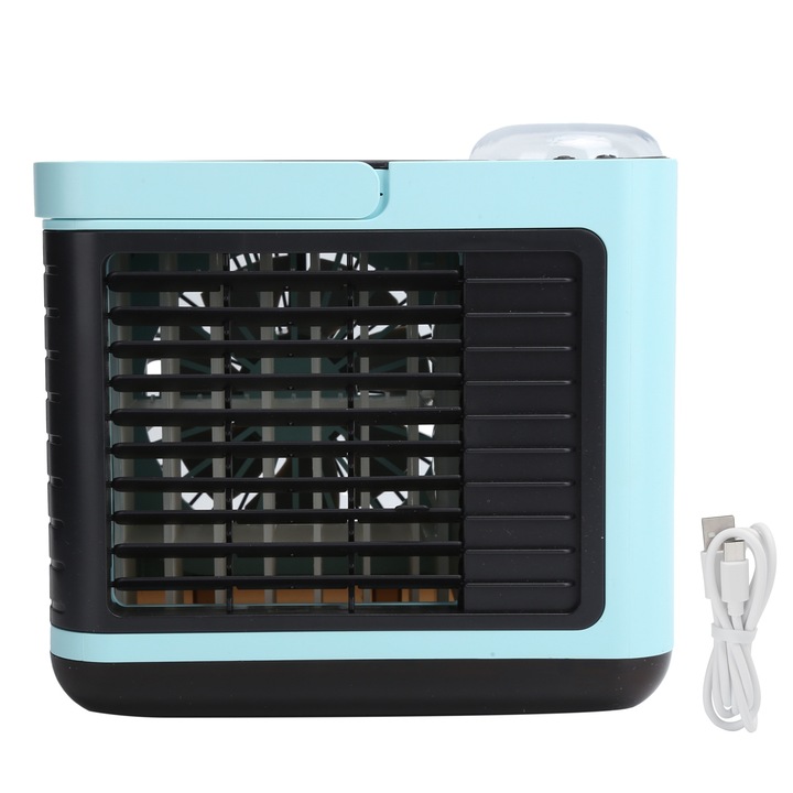 Mini vízhűtéses ventilátor, USB töltés, negatív ionos légkondicionáló ventilátor, asztali léghűtő, kék