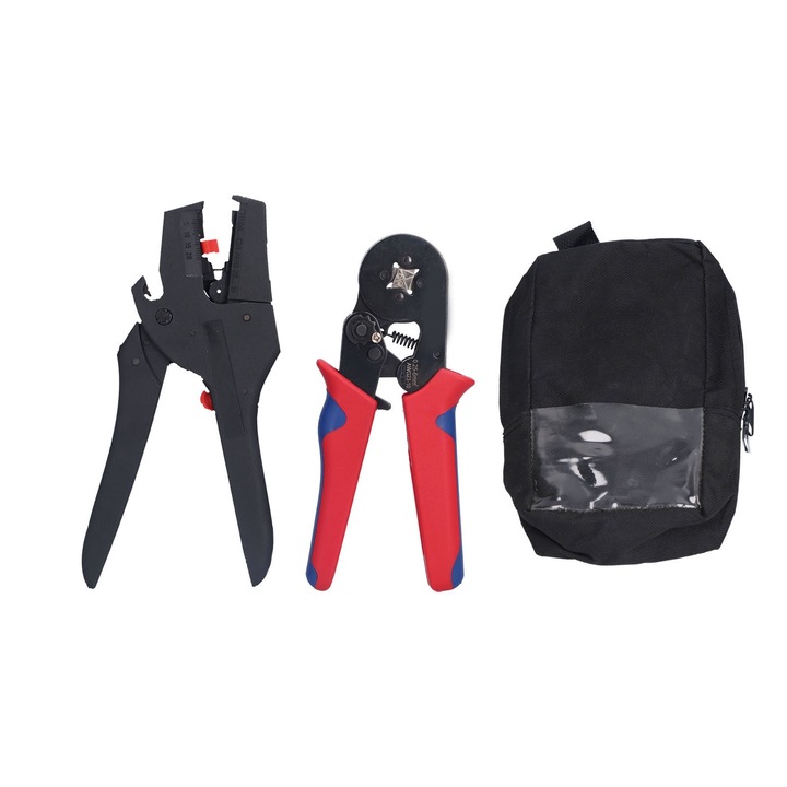 Jormftte krimpelő fogó készlet, 0.5-6mm, 0.25-6mm, tároló táskával