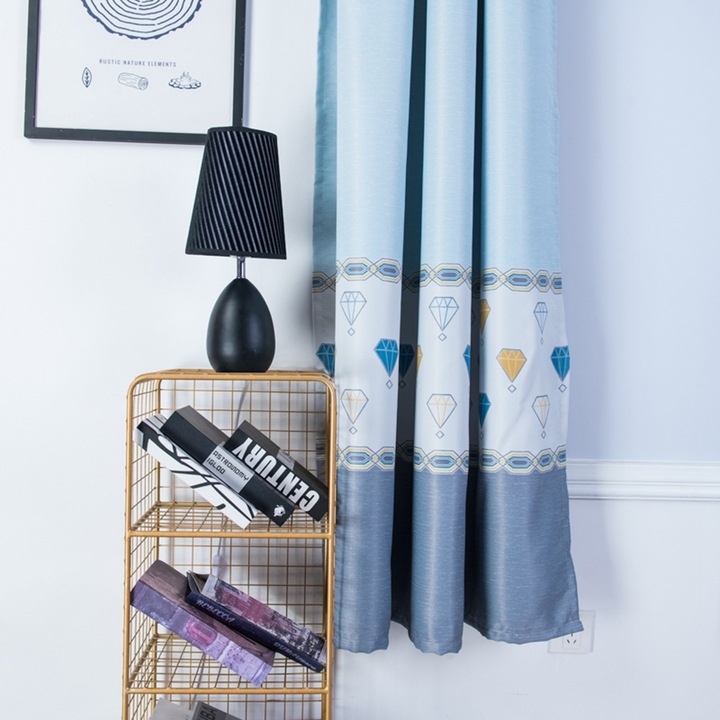 1 db rövid ablakfüggöny, háztartási gyémánt mintás, sötétítő függöny otthoni dekorációhoz 1x2m